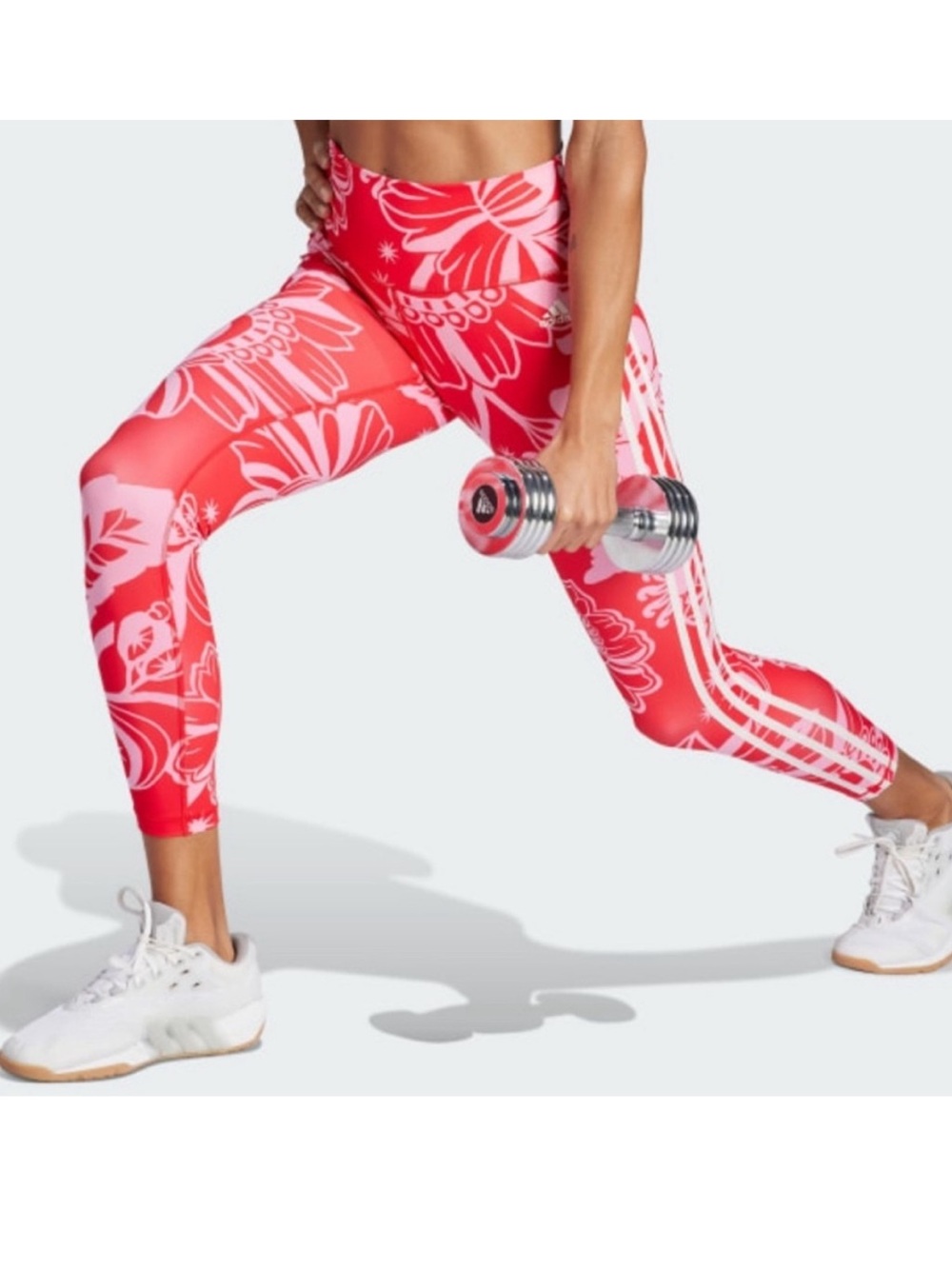 NEW! FARM Rio x Adidas Farm Leggings in Vivid Red Bliss Pink Size XL
